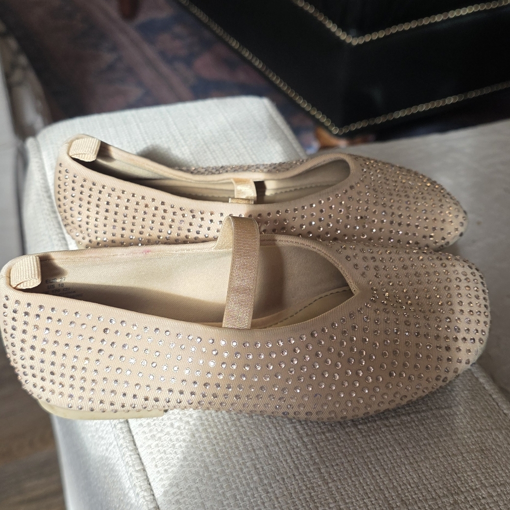 Pink Studded Ballet Toddler Flat Shoes